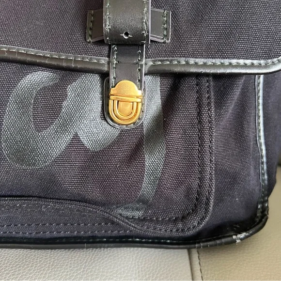 Vintage JUICY COUTURE 3 way Hand Shoulder Bag Canvas Black Messenger Crossbody